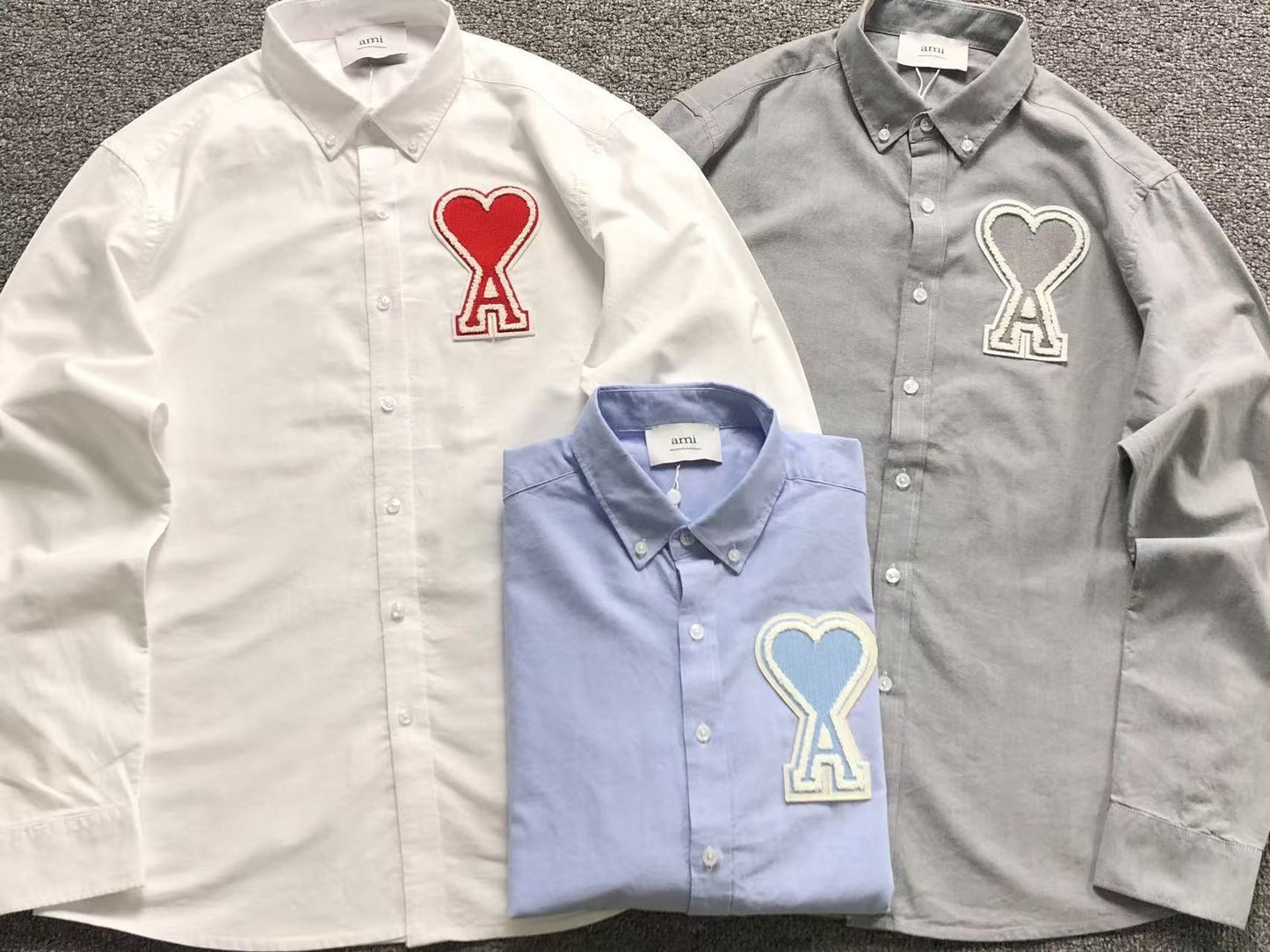 Camisa Social AMI Paris Big Heart Oxford