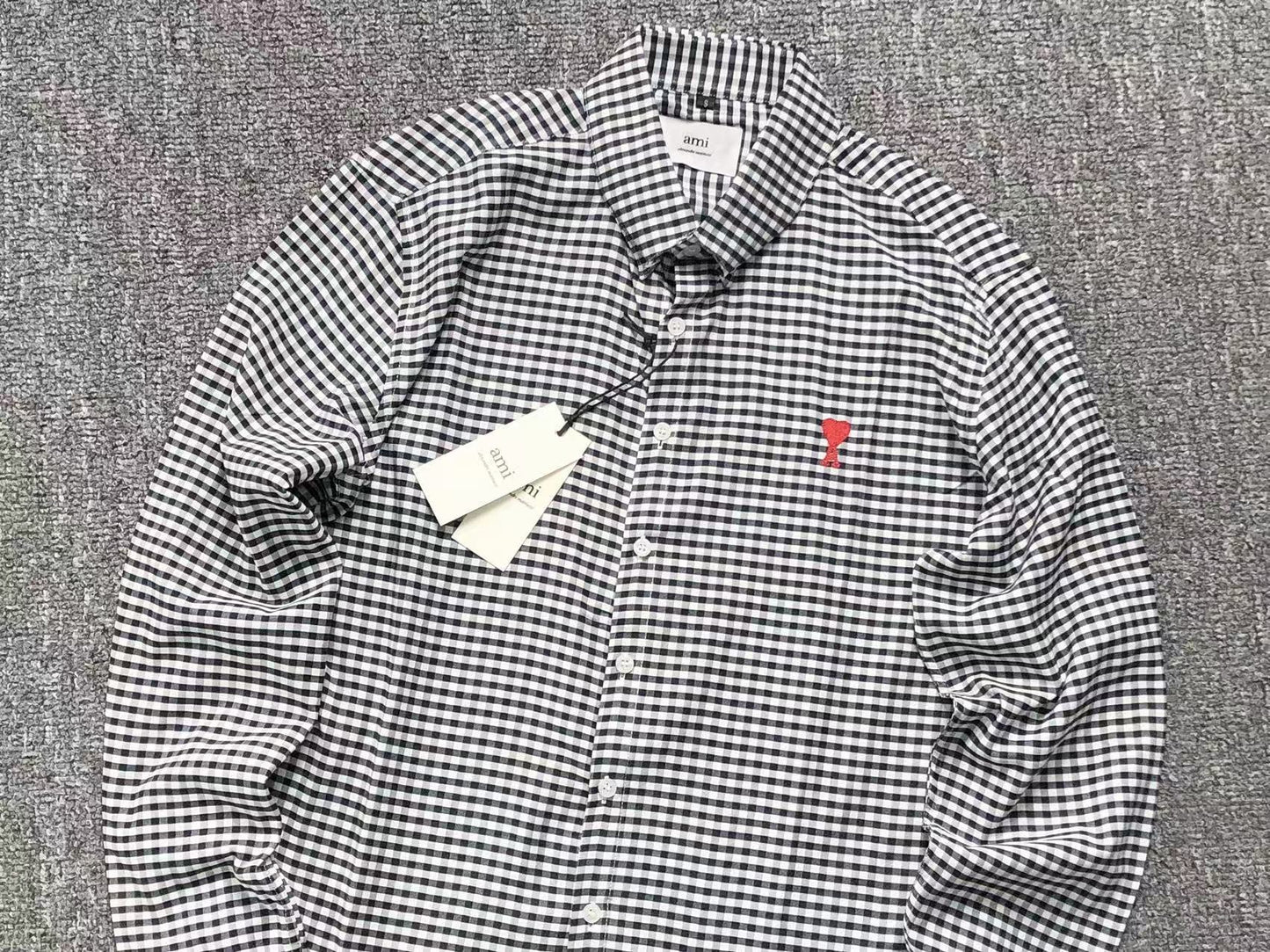Camisa AMI Paris Gingham Mini Heart