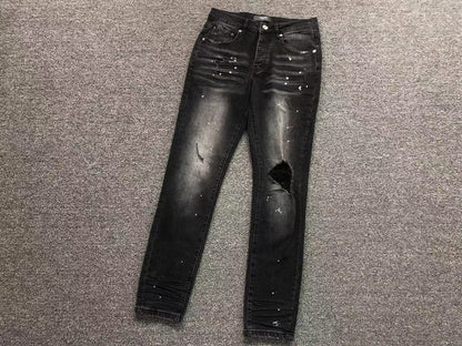 Calça AMIRI Black Paint Wash Denim