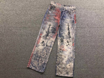 Calça Acne Studios Retro Paisley Denim
