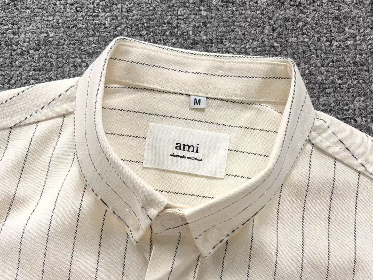 Camisa AMI Paris Striped Mini Heart Shirt