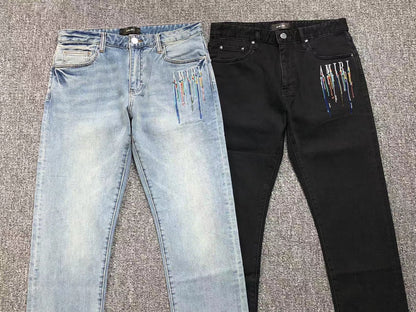 Calça AMIRI Paint Drip Light Wash