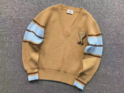 Suéter AMI Paris V-Neck Vintage Knit