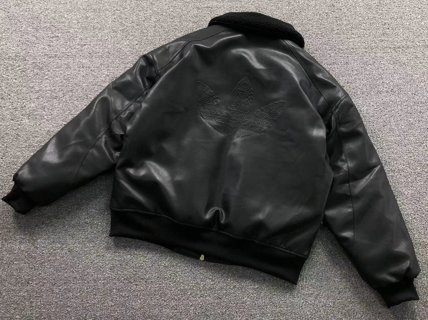 Jaqueta Adidas Leather Sherpa Black Bomber