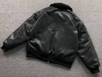 Jaqueta Adidas Leather Sherpa Black Bomber