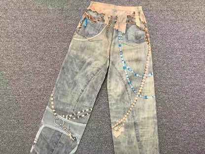 Calça Acne Studios Distressed Chain Wash