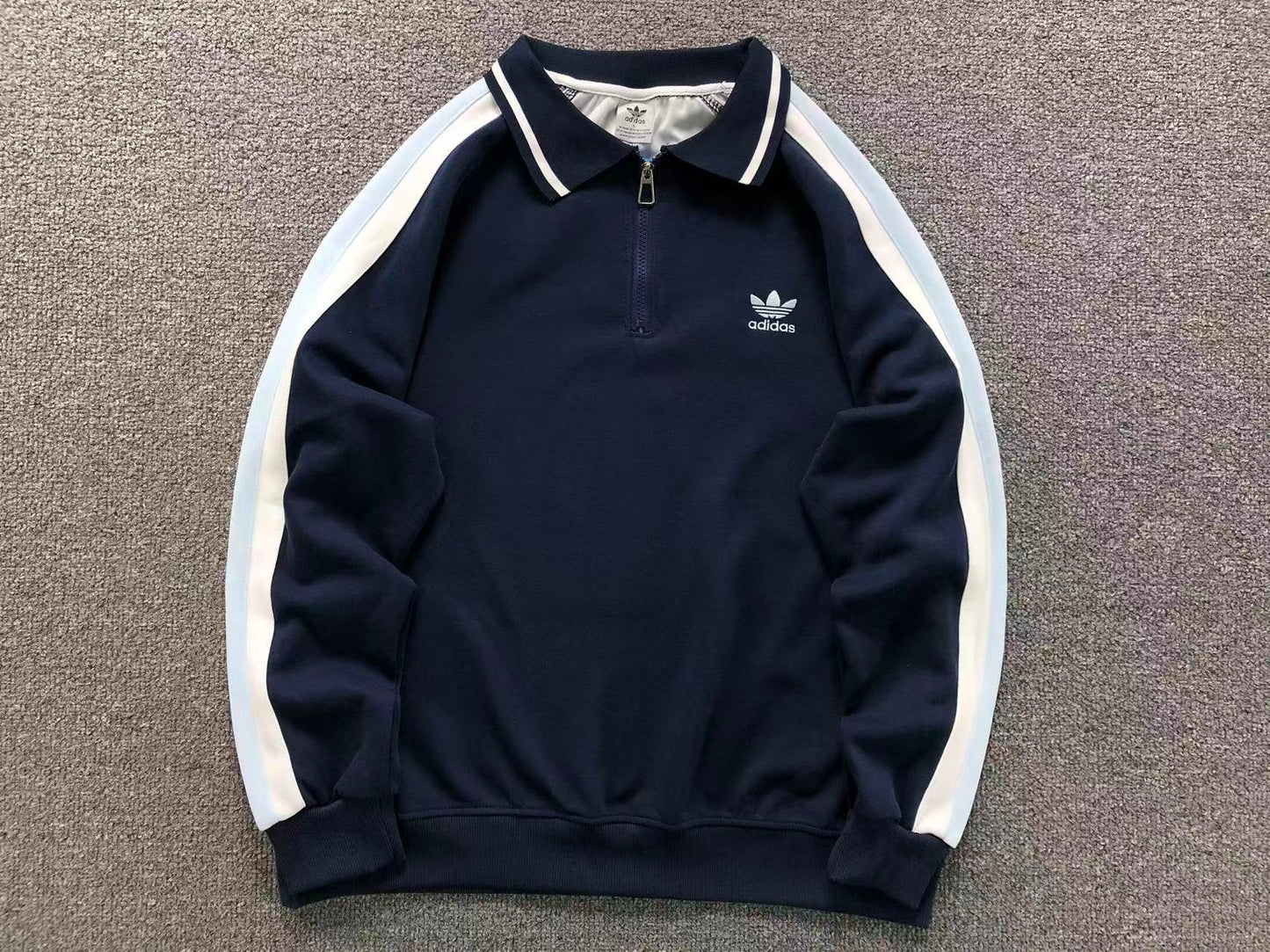 Moletom Adidas Originals Half Zip Vintage Stripes