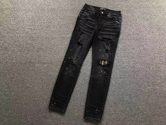 Calça AMIRI Heavy Destroyed Black Denim