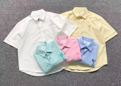 Camisa AMI Paris Tonal Big Heart Short Sleeve Shirt