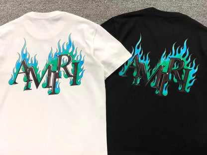 Camiseta AMIRI Blue Flames Logo