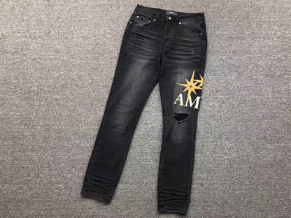 Calça AMIRI Star Logo Black Denim
