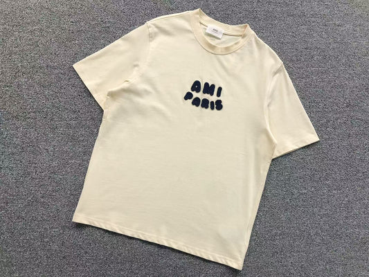 Camiseta AMI Paris Textured Logo Chenille Tee