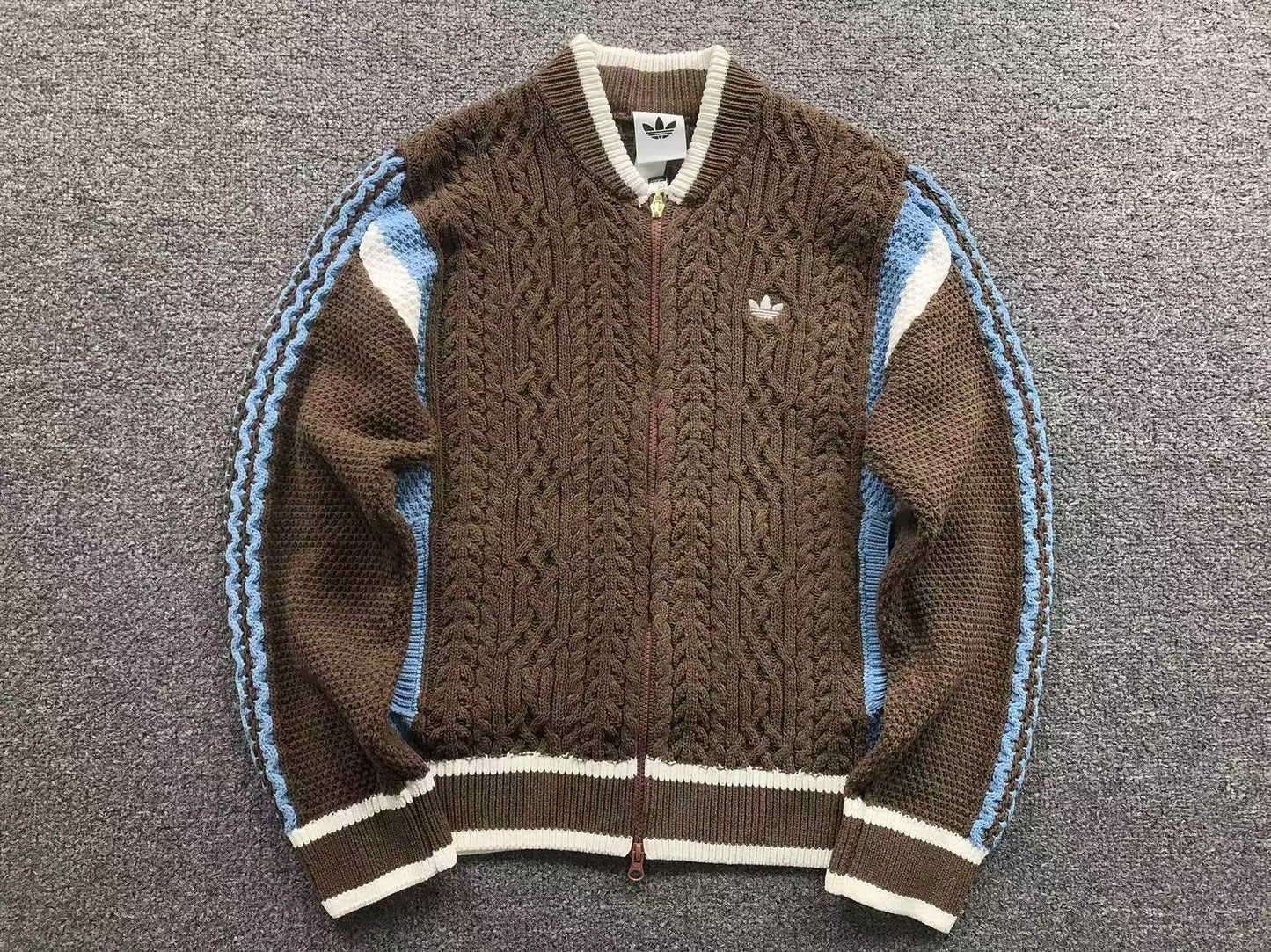 Jaqueta Adidas Cable Knit Zip Sweater