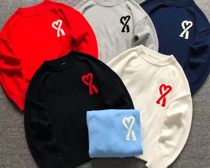 Suéter AMI Paris Logo Coração Essential