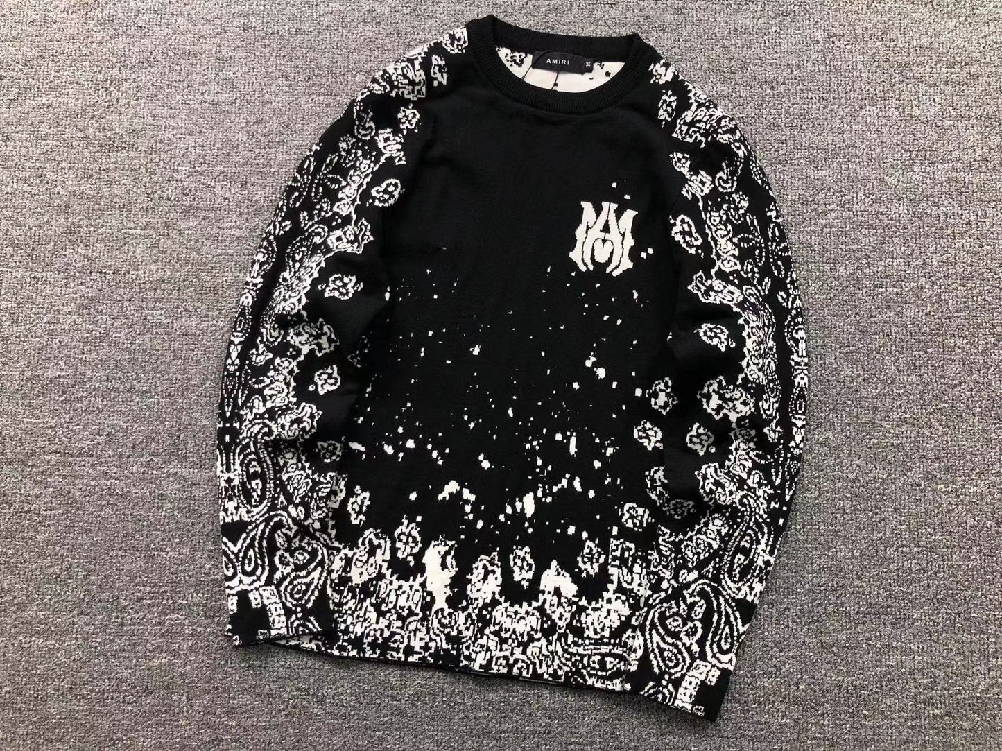 Suéter AMIRI Noir Bandana Fade