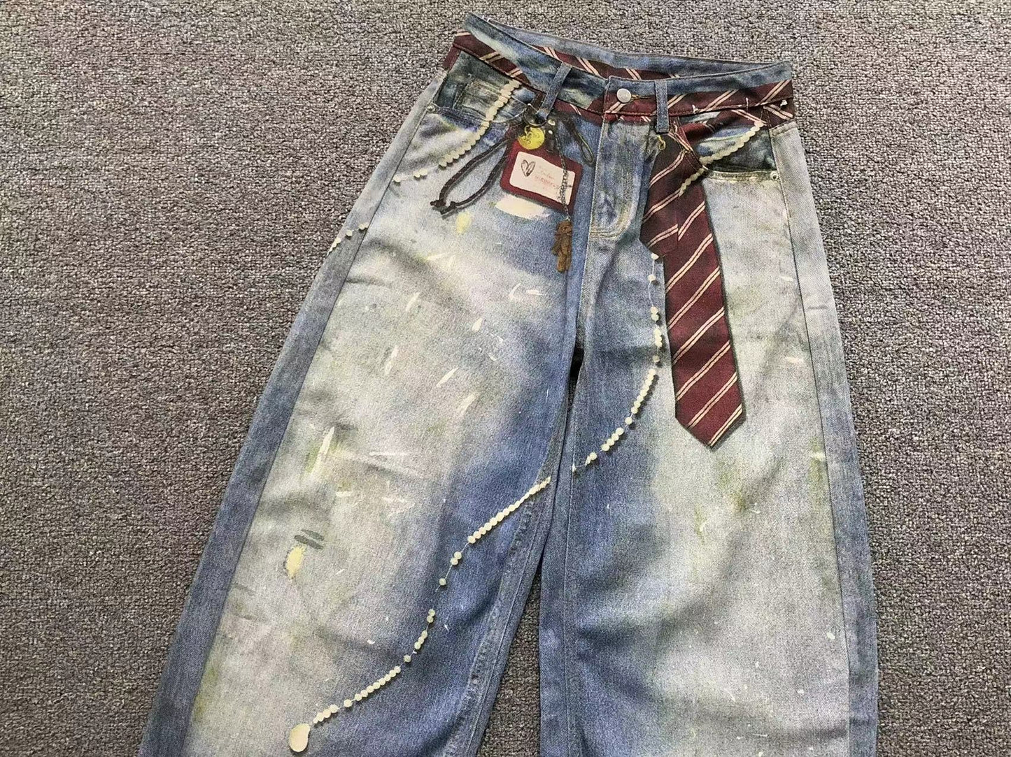 Calça Acne Studios Y2K Printed Denim