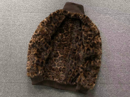 Jaqueta Adidas Leopard Faux Fur Jacket