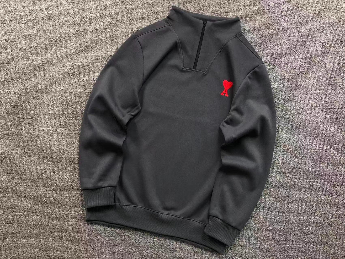 Moletom AMI Paris Ami de Cœur Half Zip
