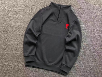 Moletom AMI Paris Ami de Cœur Half Zip