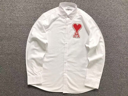 Camisa Social AMI Paris Big Heart Oxford