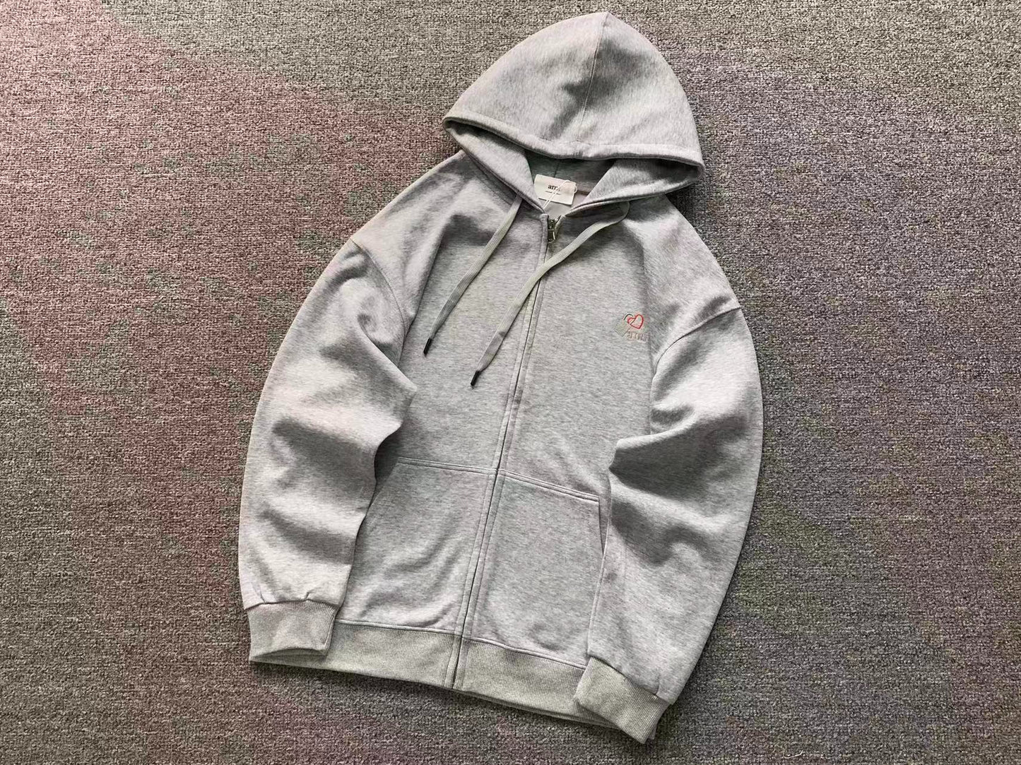 Moletom com Capuz AMI Paris Zip Hoodie Logo Coração
