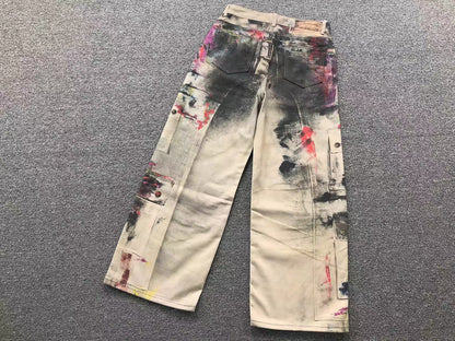 Calça Acne Studios Ink Wash Cargo Denim