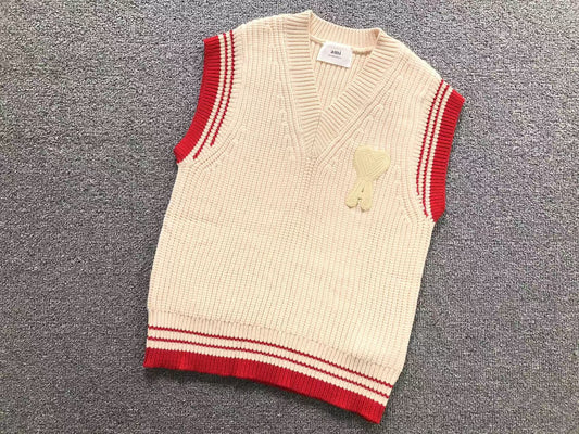 Suéter AMI Paris Tricot V Neck Heart Logo