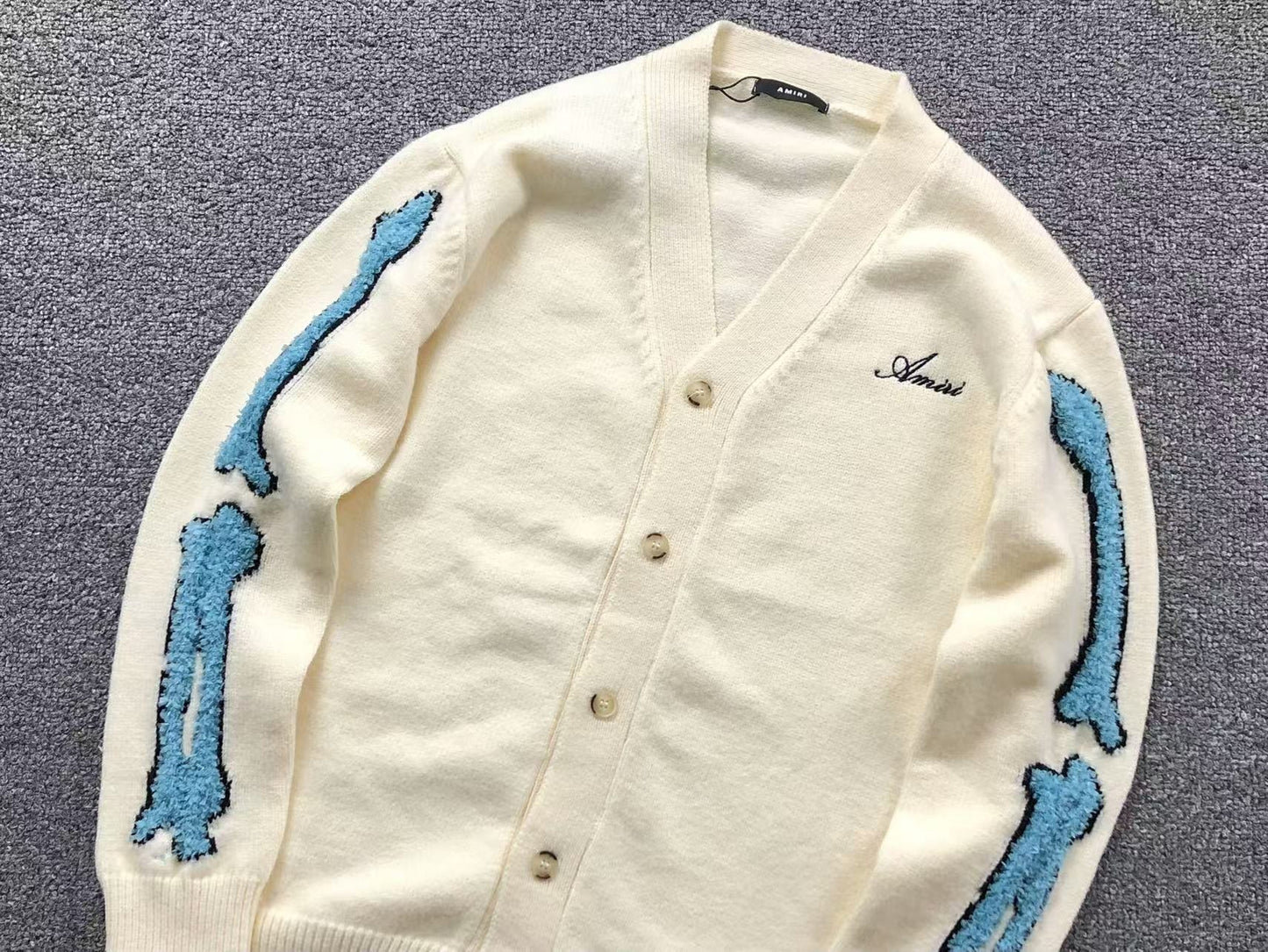 Suéter Cardigan AMIRI Sleeve Bone Signature