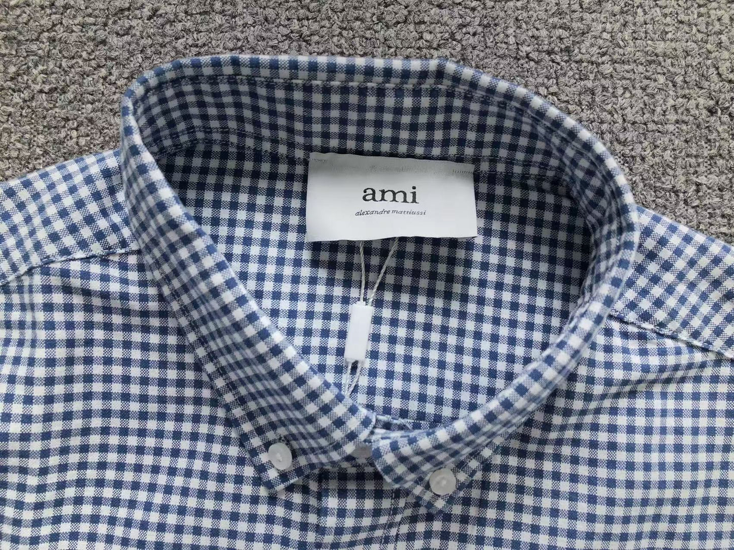 Camisa AMI Paris Vichy Big Heart Logo