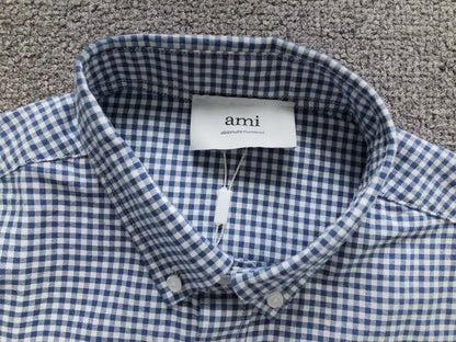 Camisa AMI Paris Vichy Big Heart Logo