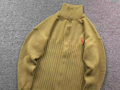 Suéter AMI Paris Gola Alta Zip