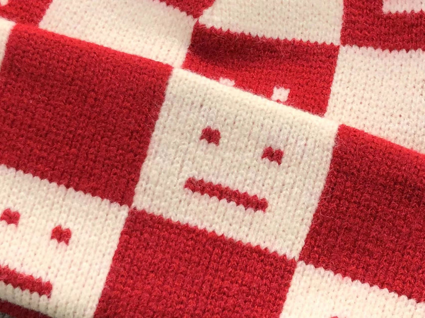 Touca Acne Studios Checkered Knit