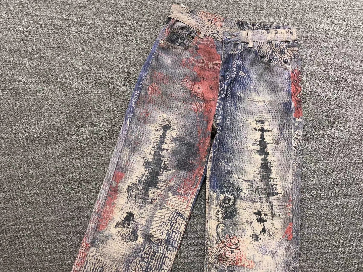 Calça Acne Studios Retro Paisley Denim