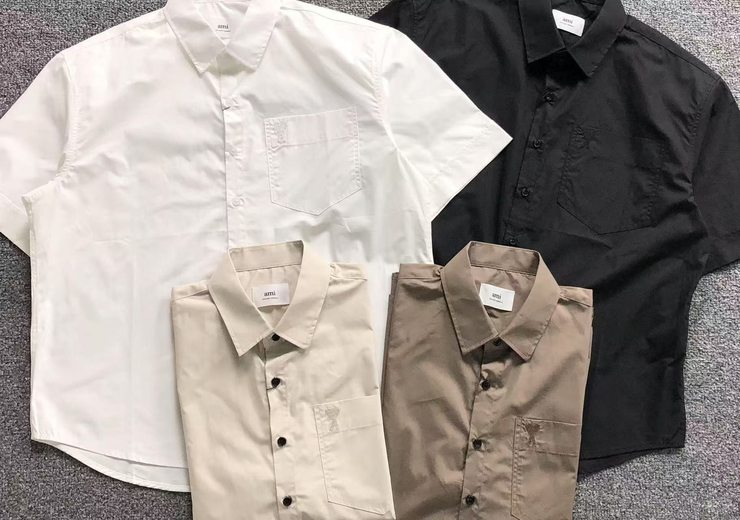 Camisa AMI Paris Heart Logo Pocket Shirt