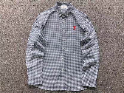 Camisa Social AMI Paris Vichy Heart Logo