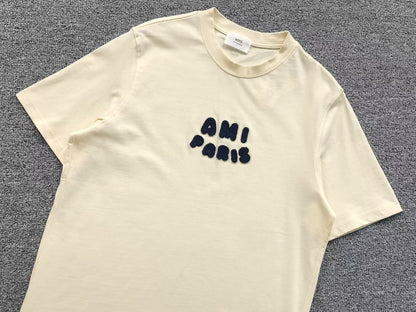 Camiseta AMI Paris Textured Logo Chenille Tee