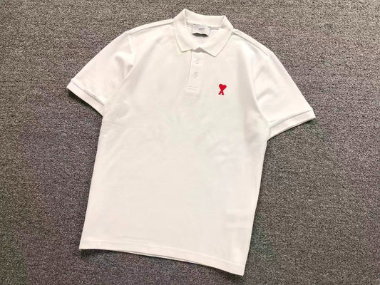 Camiseta Polo AMI Paris Logo Coração Bordado