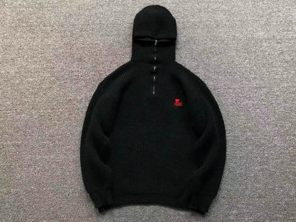 Suéter AMI Paris Knit Half-Zip Coração Minimal