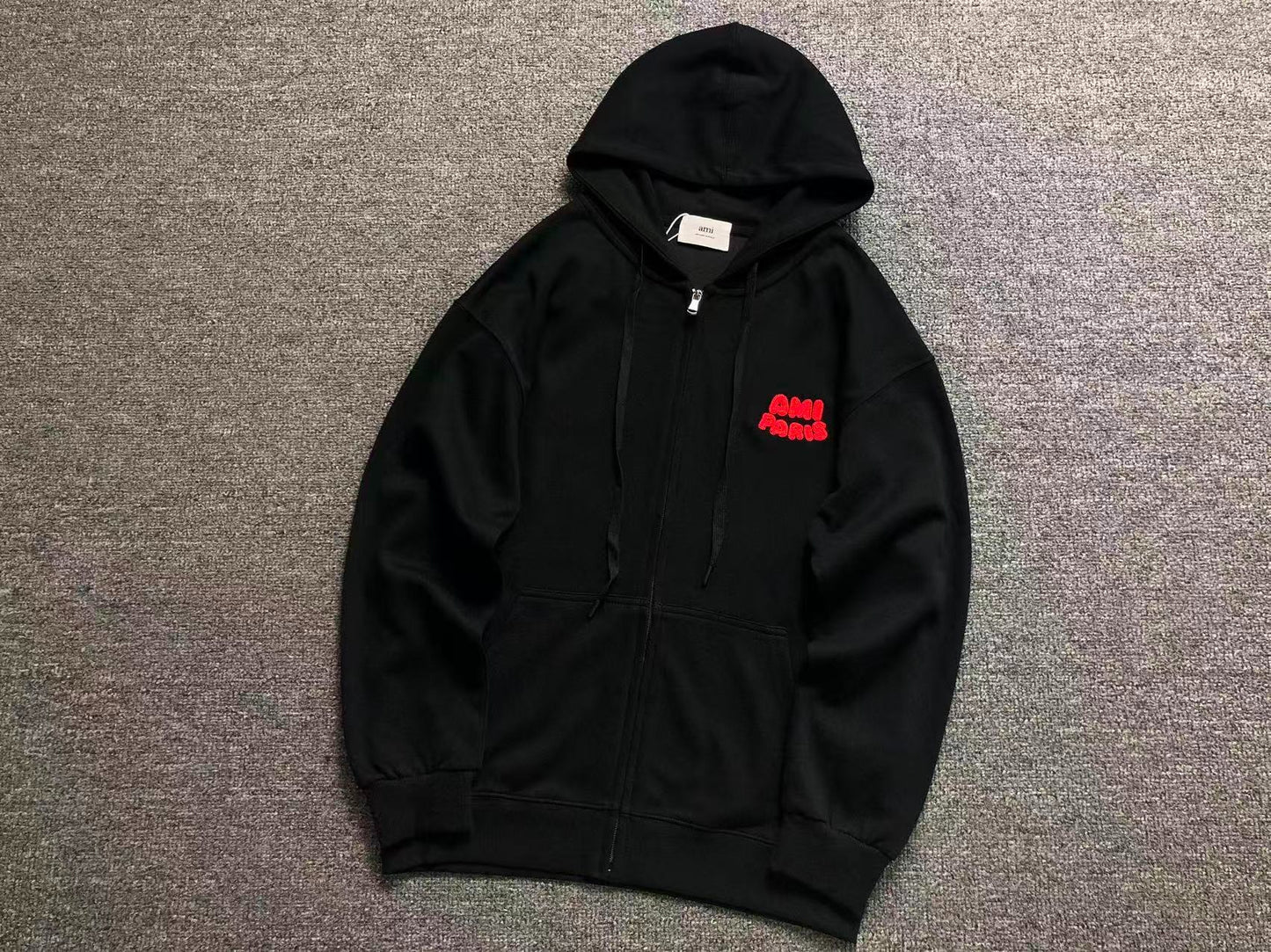 Moletom AMI Paris com Zíper Logo Paris