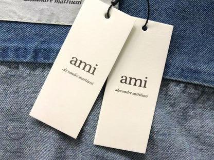 Camisa AMI Paris Washed Denim Heart Feminino