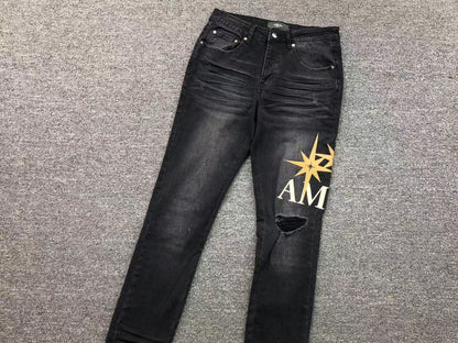 Calça AMIRI Star Logo Black Denim