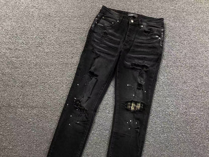 Calça AMIRI Heavy Destroyed Black Denim
