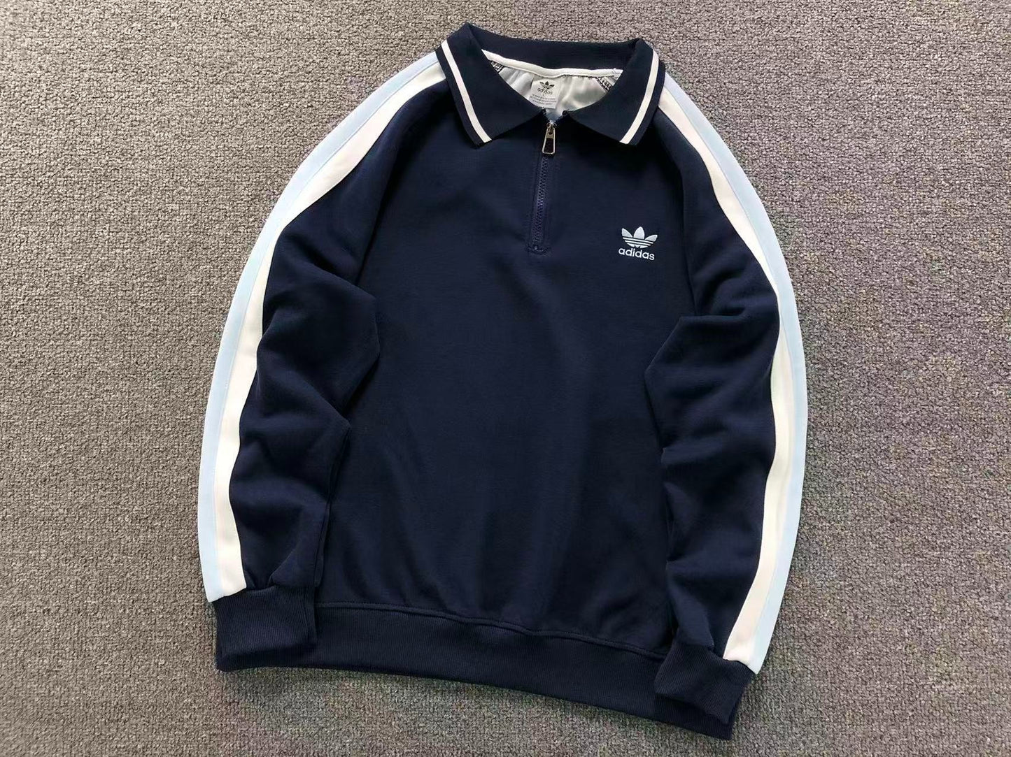 Moletom Adidas Originals Half Zip Vintage Stripes