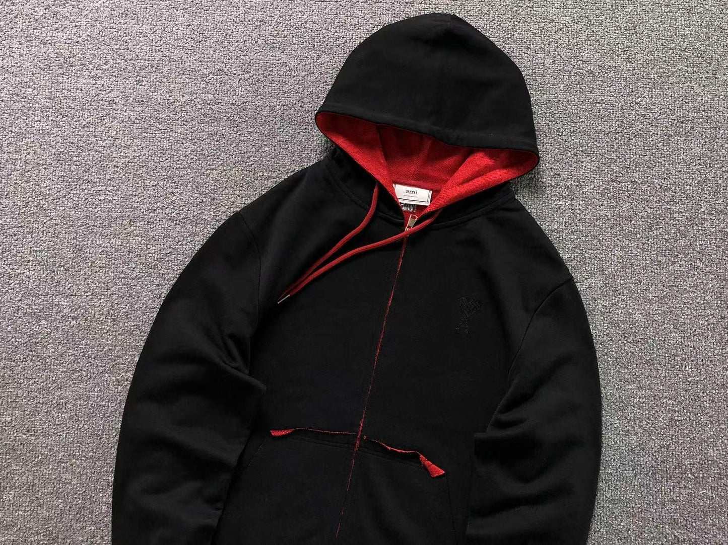 Moletom AMI Paris Ami de Cœur Contrast Zip Hoodie