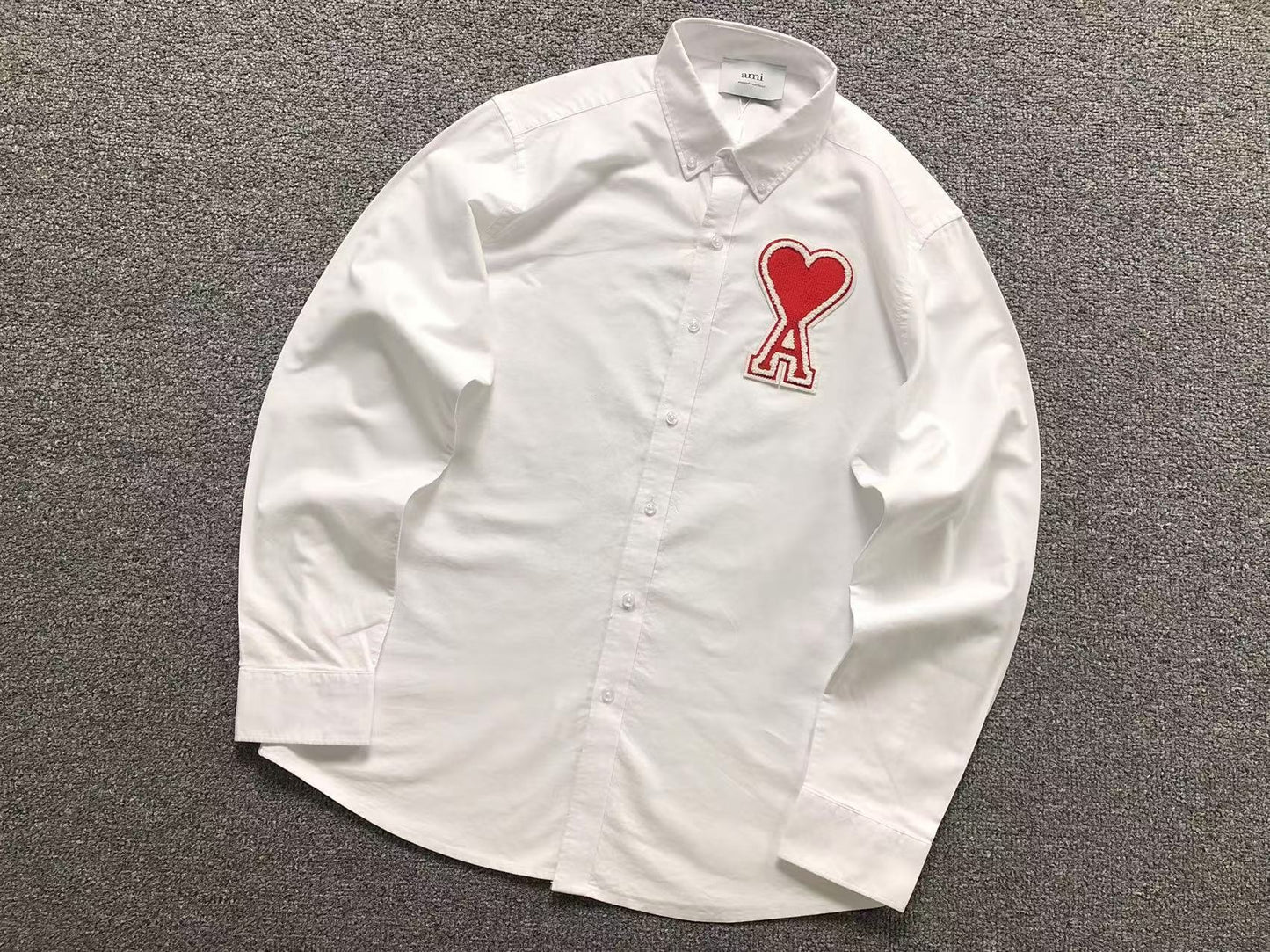 Camisa Social AMI Paris Big Heart Oxford