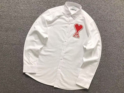 Camisa Social AMI Paris Big Heart Oxford