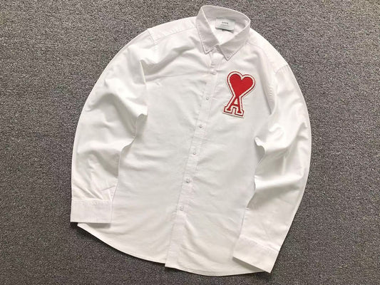 Camisa Social AMI Paris Big Heart Oxford