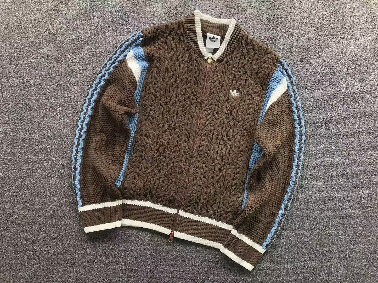 Jaqueta Adidas Cable Knit Zip Sweater