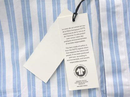 Camisa AMI Paris Stripe Mini Heart Blue