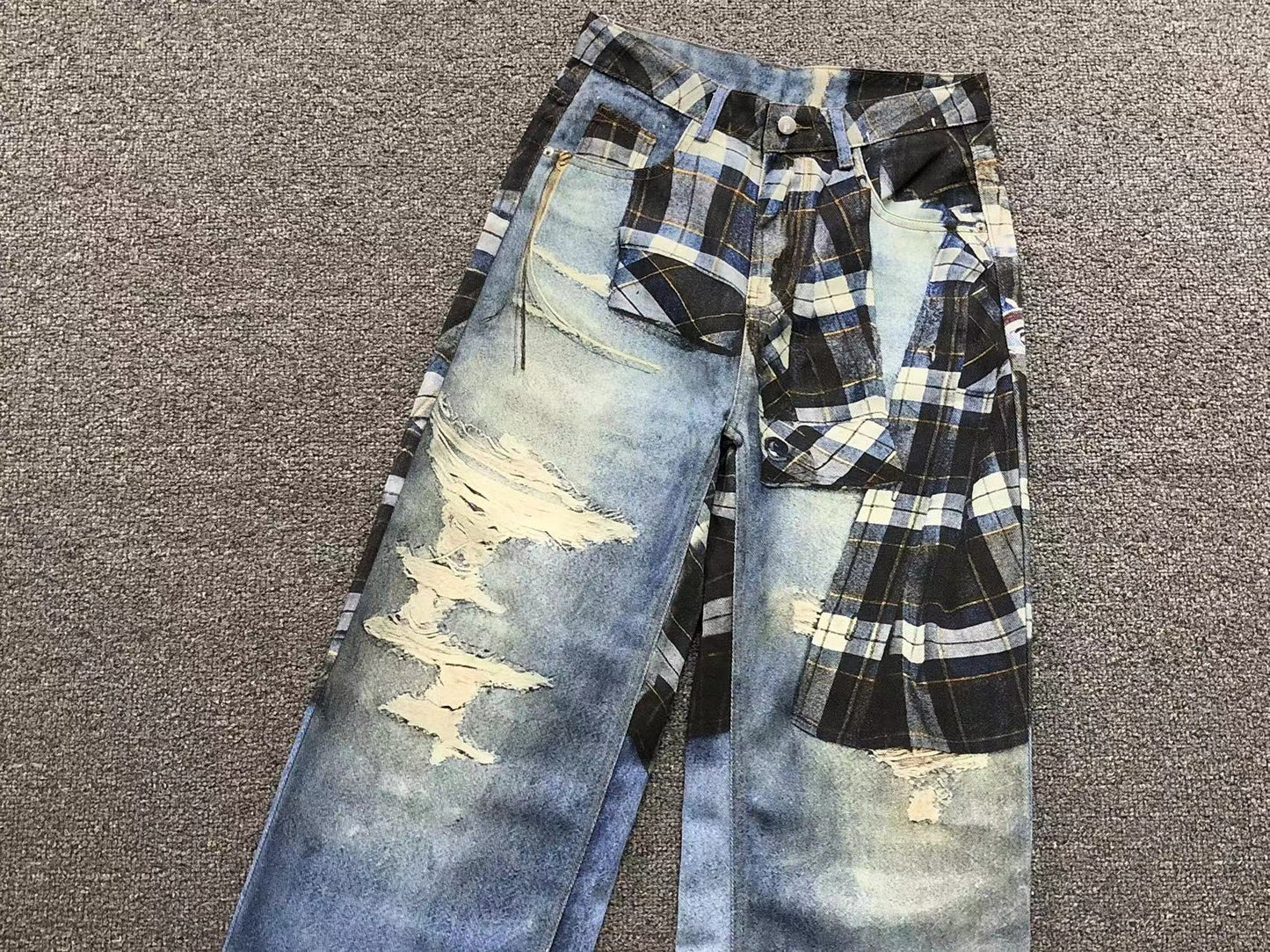 Calça Acne Studios Layered Flannel Denim